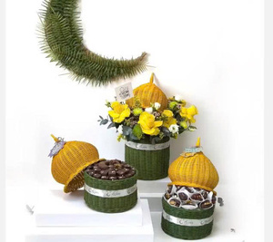 Cesta de Mimbre Estilo Bohemio Religioso con Forma de Domo de Mezquita, Hecha a Mano, Ecológica, Capacidad de 10-20L, para Eid - Product Image 3