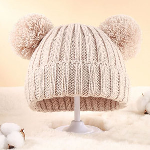 Custom Label Knitted <b>Beanie</b> Warm Winter Travel Headwear Premium Custom Logo Reversible Polyester/Cotton Common Embossed - Product Image 3