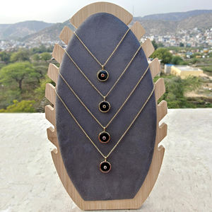 จี้สร้อยคอทรงกลมประดับเพชร CZ สีดำออนิกซ์ขนาดเล็ก ชุบทองบนทองเหลือง ป้องกันการแพ้ เหมาะสำหรับเป็นของขวัญวันครบรอบ - Product Image 6