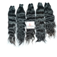 Extensions de cheveux humains ondulés double trame à ondulation profonde, couleur naturelle, noir, tissage en gros, bon marché