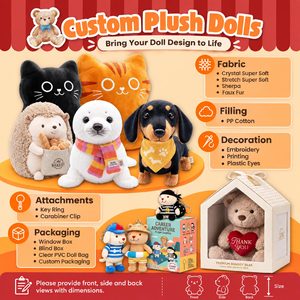 Mini Llavero de Peluche Personalizado con Personaje de Dibujos Animados, Muñeco de Peluche para Bolsos con Bordado, Accesorios para Bolsos y Promociones - Product Image 2