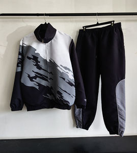Unisex Sporty <b>Tracksuit</b> Set Full Zip Stand Collar <b>Camouflage</b> Print Polyester Quick Dry Autumn Wear With Side Pockets - Product Image 5