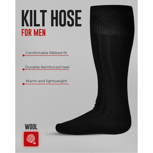 Premium Handmade Scottish Highland Kilt Hose <b>Socks</b> for Men Traditional Wool Blend Long <b>Socks</b> <b>Soft</b> Fabric Custom Logo Supply - Product Image 4