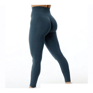 Leggings de sport pour femmes avec logo personnalisé, leggings de sport sans couture à taille haute pour la remise en forme et le yoga - Product Image 2