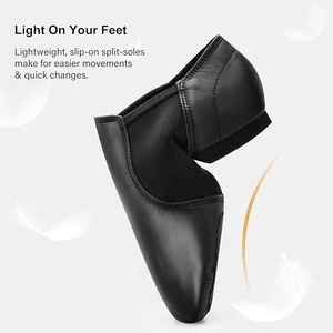 Zapatos de Baile Jazz Irlandés para Niñas, de Cuero Suave y Lona Elástica, con Tacón Bajo, Estilo Slip-On, Marca Baifa Danzo, Logotipo Personalizado, MOQ Bajo, OEM, ODM, DDP - Product Image 4