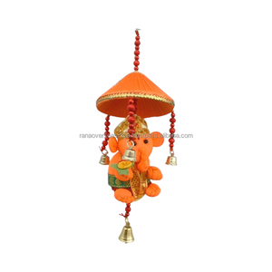 งานฝีมือผ้าแขวนผนังรูปพระพิฆเนศ กระดิ่งลม ศิลปะคลาสสิกสำหรับตกแต่งโรงแรม สำนักงาน วัด และบ้าน - Product Image 5