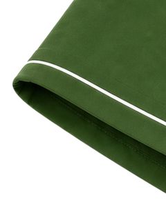 T-shirt personnalisé vert foncé pour femme, col en V, avec passepoil contrastant, manches courtes, poche, doux, respirant, décontracté, idéal pour l'été, coupe confortable - Product Image 6