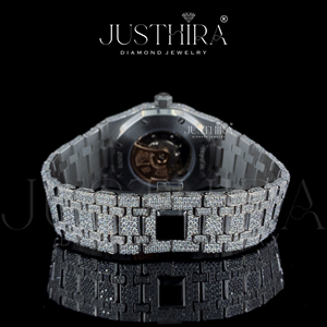 Montre-bracelet de luxe pour homme en acier inoxydable avec cadran en verre et moissanite VVS de qualité supérieure, prix d'usine, vente chaude - Product Image 5