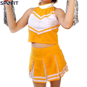 Ensembles d'uniformes de cheerleading pour femmes de haute qualité, écologiques, à séchage rapide, légers, couleur unie, 100% polyester, couleurs personnalisables - Product Image 4