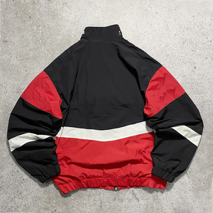 Men's Color Blocking <b>Racer</b> <b>Jacket</b> Windproof Polyester Stand Collar Zipper Closure Sporty Autumn Wear - Product Image 3