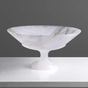 Elegante Tazón para Servir de Piedra de Alabastro, Hecho a Mano, de Mármol Blanco Natural, Centro de Mesa para Cocina o Comedor - Product Image 2