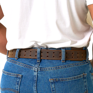 Ceinture en cuir de vachette pour homme, design tendance, finition lisse, boucle en métal, ceinture de bureau - Product Image 4