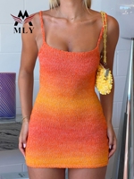 Robe de plage en tissu éponge à col carré sur mesure, robe moulante extensible pour les vacances