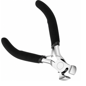 Alicates cortadores de extremos de acero inoxidable con mango negro, cortador de alambre de precisión para fabricación de joyas y trabajos de reparación DIY - Product Image 1
