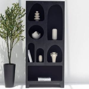 Étagère peinte en noir Vandana Altis Nimbus, design de meuble de rangement en bois minimaliste moderne - Product Image 1