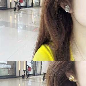 Pendientes de Perlas de Lujo Zhuji Danshui, Pendientes Geométricos Haoshi de Plata Pura, Accesorio Elegante y con Estilo - Product Image 4