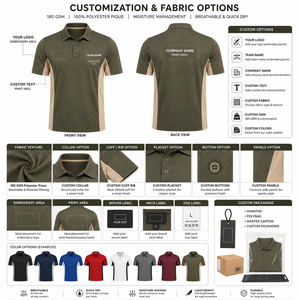 Men's Interlock Fabric <b>Shirt</b> Custom Embroidered Contrast Turndown Collar Trim Muscle Fit Breathable Custom Woven Label Men <b>Shirt</b> - Product Image 5