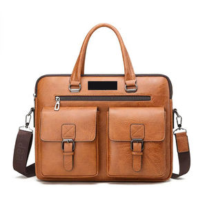 Bolsos para Portátil de Cuero Sintético al por Mayor con Logotipo Personalizado, Bolsos de Hombro de Cuero PU para Portátiles, Bolsos para Portátiles de Cuero Genuino PU OEM - Product Image 1