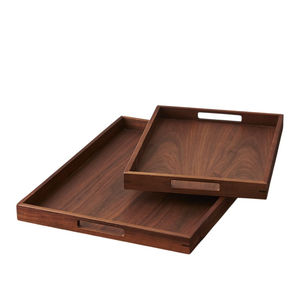 Ensemble de 2 plateaux de service rectangulaires en bois de manguier faits à la main, élégants et décoratifs, prix usine - Product Image 4