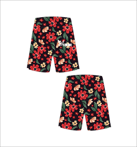 Shorts de basket-ball personnalisés rouge noir jaune, vêtements de sport en mesh athlétique - Product Image 1