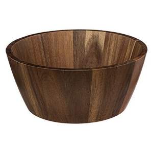 Premium Traditional Acacia <b>Wood</b> Salad Bowl for Everyday Dining Handmade with Curve <b>Edge</b> Gloss Finish and Rustic Appeal - Product Image 3