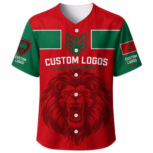 Camiseta de Béisbol Personalizada al por Mayor con Estampado por Sublimación para Hombre - Uniforme Deportivo Transpirable de Manga Corta con Cuello en V y Botones - Product Image 2