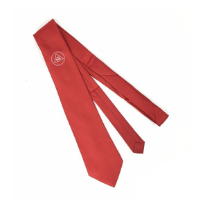 Corbata Formal Masónica Bordada a Máquina con el Escudo del Arco Real Personalizado en Rojo - Product Image 2