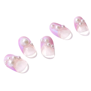 Tiras de manicura femeninas, tiras de gel con perlas para decoración de uñas, punta francesa profunda, tiras de uñas de gel UV, tiras de manicura femeninas - Product Image 1