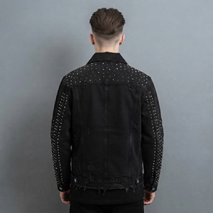 2026 Custom Fashion <b>Men's</b> Regular Sleeve Street Wear Vintage Washed Ripped Front Denim Breathable zipper <b>Jacket</b> for <b>man</b> - Product Image 5
