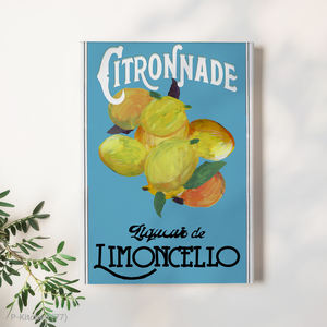 ของตกแต่งผนังสำหรับเทศกาล, ภาพประกอบโปสเตอร์เครื่องดื่มเลมอนเชลโล่, ภาพพิมพ์ศิลปะติดผนังเครื่องดื่มสไตล์เรโทร - Product Image 1