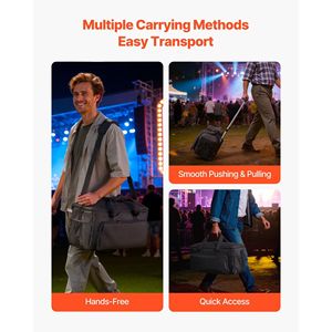 Borsa Imbottita per Attrezzatura Musicale 1680D con Ruote, 6 Divisori Staccabili, Custodia da Viaggio per DJ e Professionisti - Product Image 5