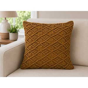 100% Cotton Macrame Cushion <b>Cover</b> Handmade Cotton Pillowcase Knotted Decorative <b>Throw</b> <b>Cover</b> for <b>Sofa</b> Chair Home Hotel - Product Image 4