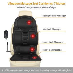 Cojín Masajeador Eléctrico para Espalda con 8 Modos de Vibración, 3 Niveles de Intensidad, Función de Calor, para Asiento de Coche, 4 en 1, Relajación - Product Image 2