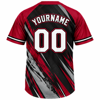 Maillot de baseball personnalisé Sinewy en polyester sublimé, anti-humidité, à manches courtes, pour homme adulte, avec nom et numéro