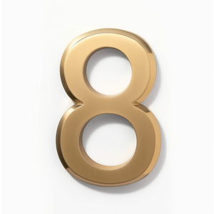 Solid Cast Brass House Numbers 10cm Outdoor Unlacquered Numerals 0-9 with Fixings - Product Image 2