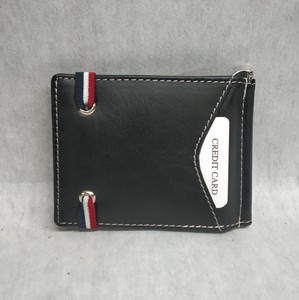 Custom Brand Logo Packing Simple Minimalistic Leather Men Money Clip Card <b>Wallets</b> <b>Holders</b> Purse Mini RFID Bulk Polyester Compact - Product Image 5
