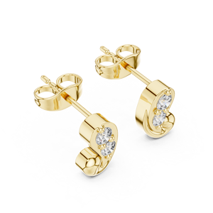 เพชรทรงกลมเพาะเลี้ยงในห้องปฏิบัติการ ทองคำแท้ 14K 18K ลายเพสลีย์ ต่างหูเพชรสองเม็ด 0.24 กะรัต DEF VVS ของขวัญวันครบรอบ เครื่องประดับชั้นดี ODM - Product Image 4