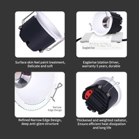 Foco Empotrable COB de 10W para Hoteles e Ingeniería Comercial, Alto CRI RA92, con Downlight LED Empotrable de Aluminio