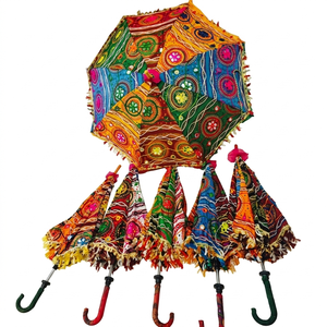 Sombrilla de Algodón Bordada con Flores Hecha a Mano, Estilo Vintage, NUEVA, para Bodas y Eventos al Aire Libre - Product Image 1