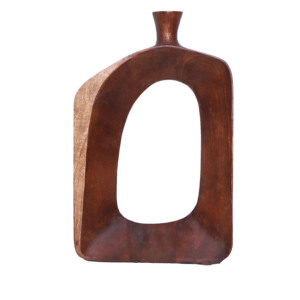 Wooden Flower <b>Vase</b> FV-024 Handcrafted Home Decor - Dark Brown Wood - Product Image 1