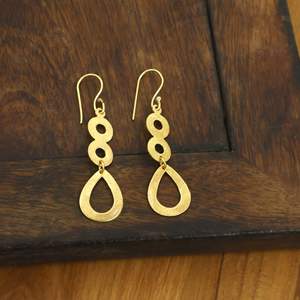 Minimalist <b>Gold</b> Drop brass <b>Earrings</b> Handmade Statement <b>Dangle</b> <b>Earrings</b> for Women Gift - Product Image 1
