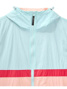 Veste coupe-vent à capuche zippée pour homme, design tendance, color-block, légère, en polyester, pour le printemps, style décontracté - Product Image 2