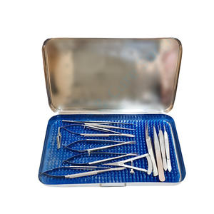 Kit d'instruments de micro-chirurgie manuels en acier inoxydable, ensemble chirurgical de précision, outils réutilisables pour usage clinique hospitalier - Product Image 1