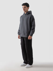 Sudadera con Capucha para Hombre, Estilo Desgastado, Lavado Ácido, 300g, 100% Algodón Tejido, Ropa Urbana de Invierno, Pakistán, 2 Piezas - Product Image 3