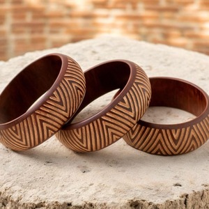 Premium Quality Belladec Acacia Wood <b>Bangles</b> for Women Girls Trendy Indo Western Style Special Wood <b>Charms</b> Long Life Coating - Product Image 1