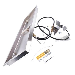 36x12 Inch Stainless Steel <b>Fire</b> <b>Pit</b> Pan Burner Kit Indoor/Outdoor Rectangular <b>Fire</b> <b>Pits</b> - Product Image 3