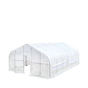 Serra a tunnel 20FT X 30FT per Grow Tent, con copertura in rete Leno Ripstop da 12 Mil, telaio freddo stabile, finestre a rotolo e soffitto a punta TMG G - Product Image 1