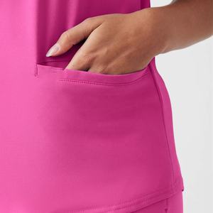 Uniformes de hospital personalizados, exfoliante médico de 2 piezas con bolsillos laterales, material transpirable, traje médico de enfermera, OEM/ODM aceptado - Product Image 3