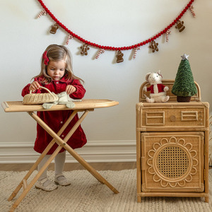 Handmade toy washing <b>machine</b> natural rattan washer miniature pretend play toys for toddlers - Product Image 6