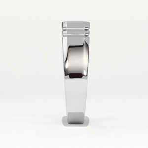 Aarinya Modernist Beveled <b>Emerald</b> Men's 925 <b>Silver</b> Lab-Grown Diamond IGI Certified East-West <b>Emerald</b>-Cut Bezel <b>Ring</b> - Product Image 2